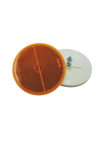 Yellow 78 mm round side reflector  
