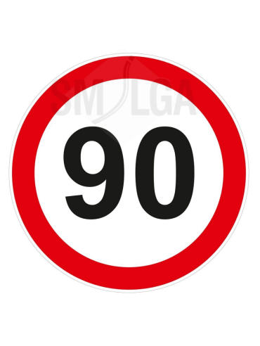 Sticker "Speed limit 90 km/h" 