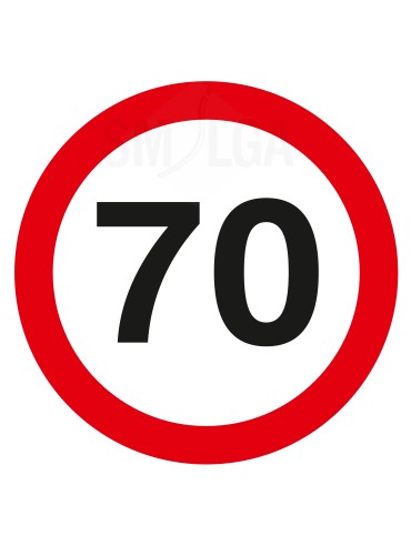Sticker "Speed limit 70 km/h"