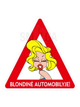 Наклейка блондинка в машине