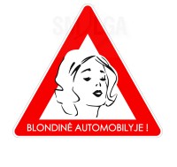 Наклейка блондинка в машине 