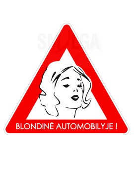 Наклейка блондинка в машине 