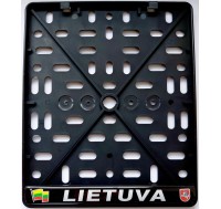 Valstybinio numerio rėmelis - Motociklinis - su polimeriniu lipduku - Lietuva 185 x 210 mm    