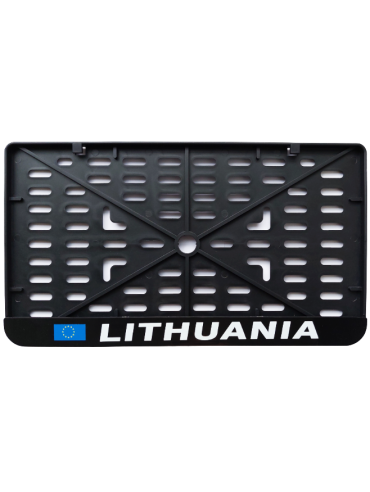 Valstybinio numerio rėmelis - lengvosioms ir sunkiasvorėms transporto priemonėms, priekaboms - Lietuvos tipo šilkografija LITHUANIA   