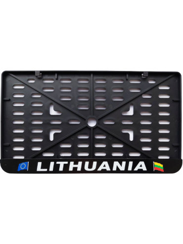 Номерная рамка - для легковых и тяжелых автомобилей, прицепов - c шелкографией - LITHUANIA   
