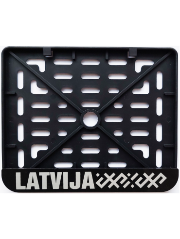 Valstybinio numerio rėmelis - Motoroleriui - Latviško tipo - šilkografinė spauda LATVIJA 177 x 130 mm  