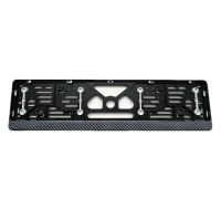 License plate frame with rubber gaskets and polymer sticker Carbon imitation R22