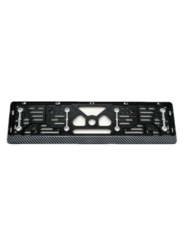 License plate frame with rubber gaskets and polymer sticker Carbon imitation R22