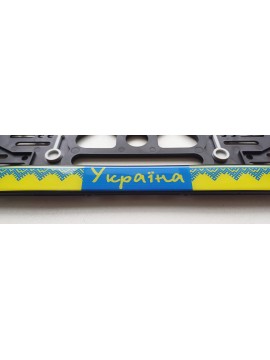 License plate frame with rubber gaskets and polymer sticker UkrainaR22