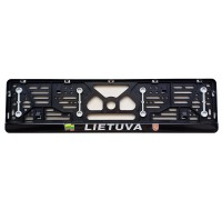 License plate frame with rubber gaskets and polymer sticker LIETUVA R22