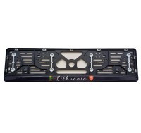 License plate frame with rubber gaskets and polymer sticker Lithuania R22 