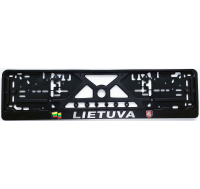 Номерная рамка с рельефным знаком с литовским гербом и флагом