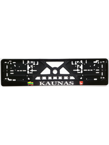 Номерная рамка с рельефным знаком KAUNAS с литовским гербом Витиса и флагом
