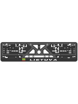 License Number Plate Frame - silkscreen printing - LIETUVA with flag 