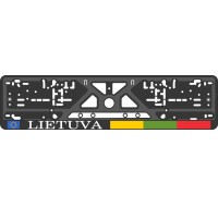 License plate frame - silkscreen printing - LIETUVA with flag 