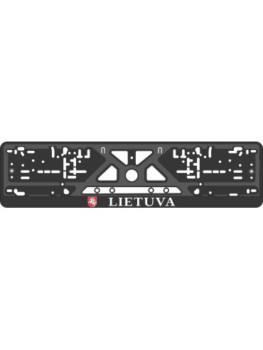 License plate frame - silkscreen printing - LIETUVA  with Vytis