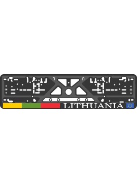 License plate frame - silkscreen printing - LITHUANIA with flag  