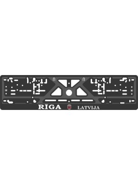 License plate frame - silkscreen printing - RIGA LATVIJA
