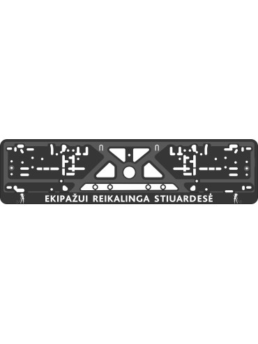 License plate frame - silkscreen printing - EKIPAŽUI REIKALINGA STIUARDESĖ