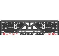 License plate frame - silkscreen printing - KISS ME