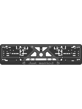 License plate frame - silkscreen printing - JUST MARRIED