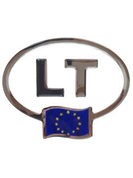Lipdukas LT blizgus su EU vėliava iškiliu paviršiumi  