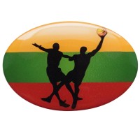 Lipdukas “Lietuva už krepšinį” iškiliu paviršiumi  