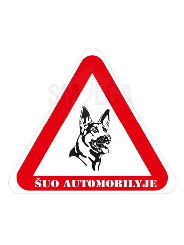 Sticker Dog in the car 125 x 140 mm