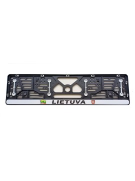 License plate frame with rubber gaskets and polymer sticker LIETUVA R22