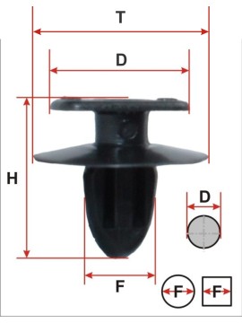 3702989 Plastmasinis įspaudžiamas laikiklis 6 mm