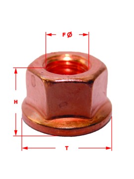 M10 Hexagonal nut with serrated flange